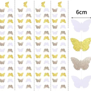 Rose gold butterfly garland hanging banner for birthday party wedding decoration 6cm streamer