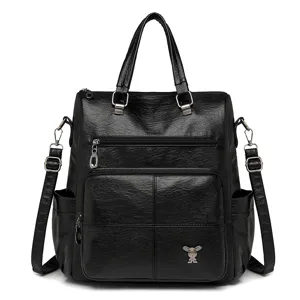 Women PU Soft Leather Backpack Casual Travel Large Capacity Waterproof School Bookbag Daypack