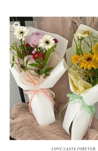 Wasserdichtes Blumenverpackungspapier aus Milchbaumwolle für wunderschöne frische Blumensträuße.