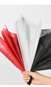 Wasserdichtes Milchbaumwoll Blumenverpackung Papier Blumenstrauß Detailansicht.