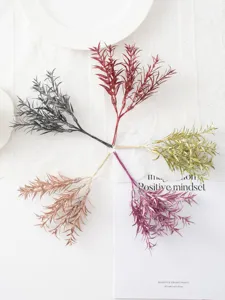 Artificial glitter star grass branches for home decor, wedding DIY, small floral bundles.