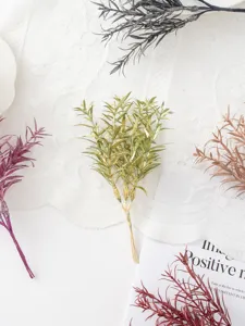 Artificial glitter grass branches small bundle for home decor wedding DIY crafts.