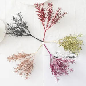 Artificial glitter plant branches for home decor, DIY wedding crafts, and floral arrangements.