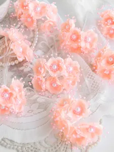 Künstliche Blumen Perlen Staubgefäße DIY Braut Haaraccessoires handgemachte Hochzeit