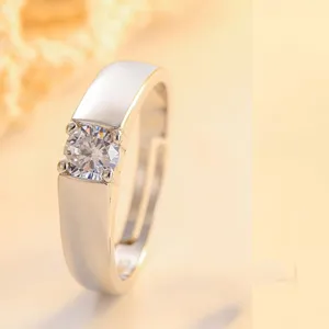 Elegante anillo abierto de plata s925 con circonita cúbica para mujer, regalo de joyería.