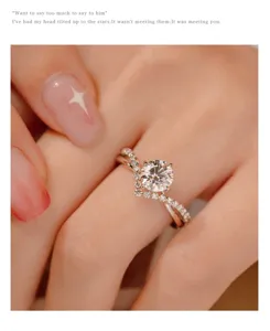 Elegante anillo de corona cruzada de plata 925 y circonita, regalo de boda francés elegante.