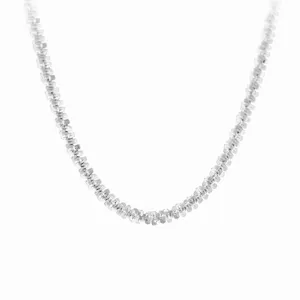 S925 Sterling Silver Sparkle Chain Necklace Elegant Clavicle Chain for Women Daily Wear
