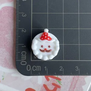 Mini cute Christmas Santa resin craft accessory for DIY phone case hair clip decoration.