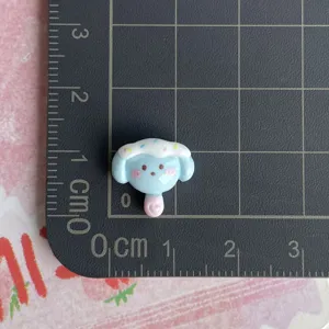 Mini blue resin cream animal hairclip DIY charm cute kawaii handmade accessory craft
