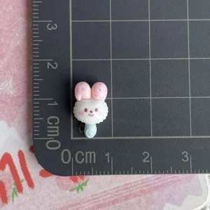 Mini resin animal cream popsicle rabbit head charm for DIY hairpin craft jewelry making