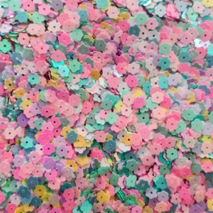 Paillettes a fiore colorate per lavori artigianali fai da te, resina e belle nail art.