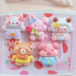 Simpatici ciondoli in resina cartone animato animali fai da te accessori per mollette chiavi