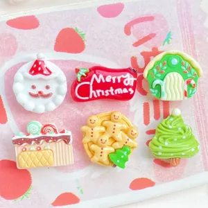 Cute Christmas resin charms flatbacks DIY accessories for phone case hair clips crafting.