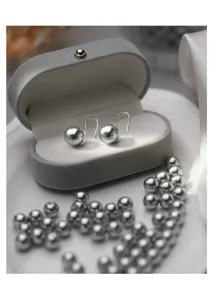 S925 Sterling Silver Grey Pearl Hook Earrings Elegant French Style Round Pearl Jewelry Detail