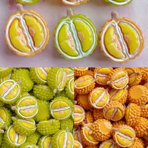 Cabochons de durian en resine mignons pour la fabrication de bijoux artisanaux DIY deco.