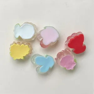 Mini breloques de fleurs en résine transparente accessoires DIY pour pinces à cheveux et artisanat