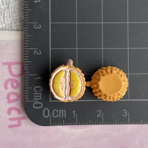 Mini charms durian en résine, cabochons de fruits simulés DIY pour loisirs créatifs, déco de bureau.