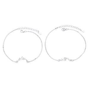 S925 sterling silver couple bracelets mountain and sea design matching jewelry gifts for love