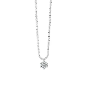 S925 sterling silver starlight sparkling necklace with solitaire zircon pendant for elegant daily wear.