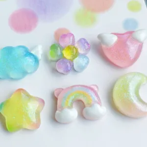 Deliziosi cabochon in resina fai da te stella nuvola fiore per decorazioni artigianali