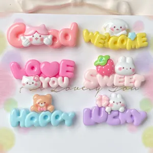 Cute cartoon letter resin charms, DIY accessories for hair clips, phone cases and cups.