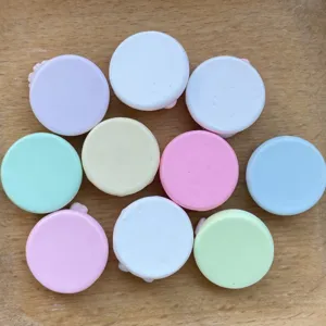 Colorful round resin flatback charms for DIY phone case keychain crafts accessories detail view