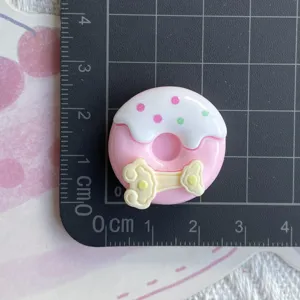 Pink donut resin DIY accessory cameo charm for phone case keychain crafting decoration 1pc
