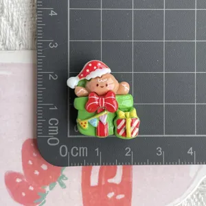 Christmas gingerbread resin flatback charm for DIY phone case hair clip craft accessory material