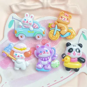 Cute cartoon animal resin charms for DIY hairpins, keychains and clogs decoration.