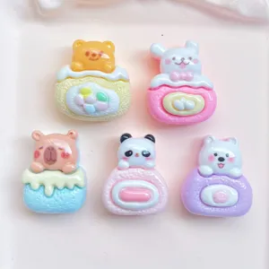 Cabochons en resine gateau roule animaux ideaux pour coques de telephone DIY et loisirs.