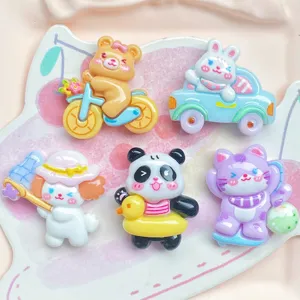 Cute cartoon animal resin charms for DIY hairpins, keychains and clogs decorations.