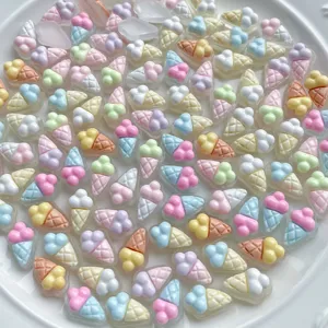 Mini Macaron farbige Eiscreme Harz Cabochons DIY Haarklammer Tasche Charms Zubehör