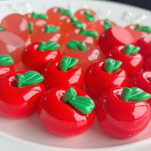 Grandi cabochon in resina mela rossa 3D simpatici frutti trasparenti fai da te custodia telefono