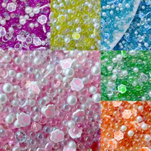 Colorful soft clay cat paw bubble beads mix loose beads for DIY handmade slime accessories crafts