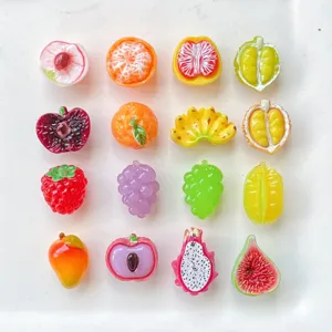 Cabochon in resina di frutta in miniatura retro piatto per custodia telefono fai da te