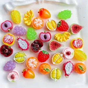 Mini ciondoli di frutta in resina, cabochon alimentari colorati per custodia per telefono fai da te.