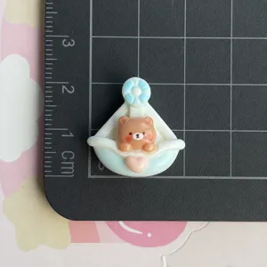 Cartoon Bär Harz Anhänger DIY Zubehör für Handytasche Haarnadel Schlüsselanhänger Schmuck 1Stk