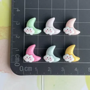 Simpatici cabochon in resina luna nuvola pastello per forcine decorazione custodia.