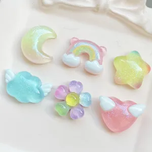 Set di ciondoli fai da te in resina cartoon sfumato perlato per scarpe zoccoli e artigianato.