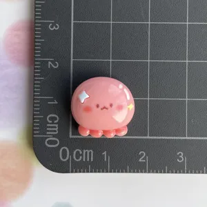 Kleine Harz Oktopus Anhänger für DIY Handyhüllen und Haarspangen, süßes rosa Meerestier Zubehör.