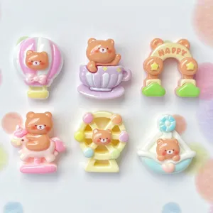 Süße Cartoon Bär Harz Flatback Charms für DIY Handyhüllen und Haarnadeln Zubehör