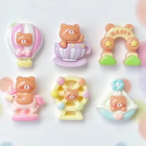 Niedliche Cartoon-Bär Harz-Charms für DIY Haarnadeln, Handyhüllen und kreativen Schmuck.