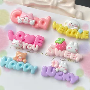 Cartoon English alphabet resin charms cute DIY hair accessories phone case decorations.