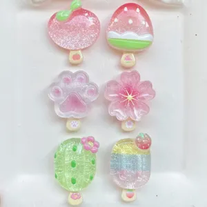 Simpatici cabochon in resina a forma di gelato e fiori per accessori artigianali fai da te