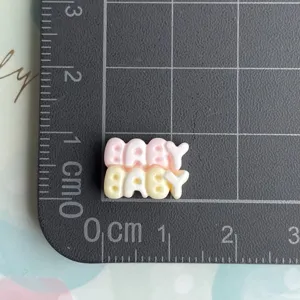 Resin BABY letter charm DIY craft accessory for hair clips and phone case decorations