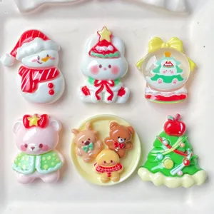 Christmas resin cabochons flatback cute DIY phone case accessories decorations craft items