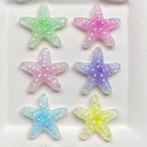 Breloques d'étoile de mer en résine pour bricolage, pinces à cheveux et chaussures.