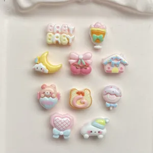Cute cartoon resin charms DIY flatback cabochons for hair clips phone case accessories