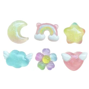 Ciondoli in resina DIY colorati con sfumatura perlata per custodia per cellulare