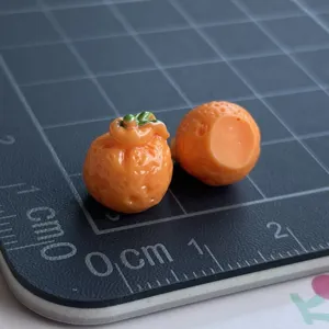 Mini ciondoli di arancia in resina cabochons per cover telefono e accessori fai da te craft